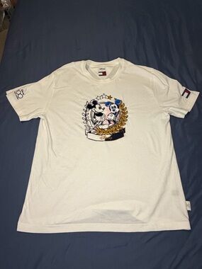 Tommy Hilfiger x Disney Shirt Men Sz L Mickey Mouse 100 Years Wonder Embroidered